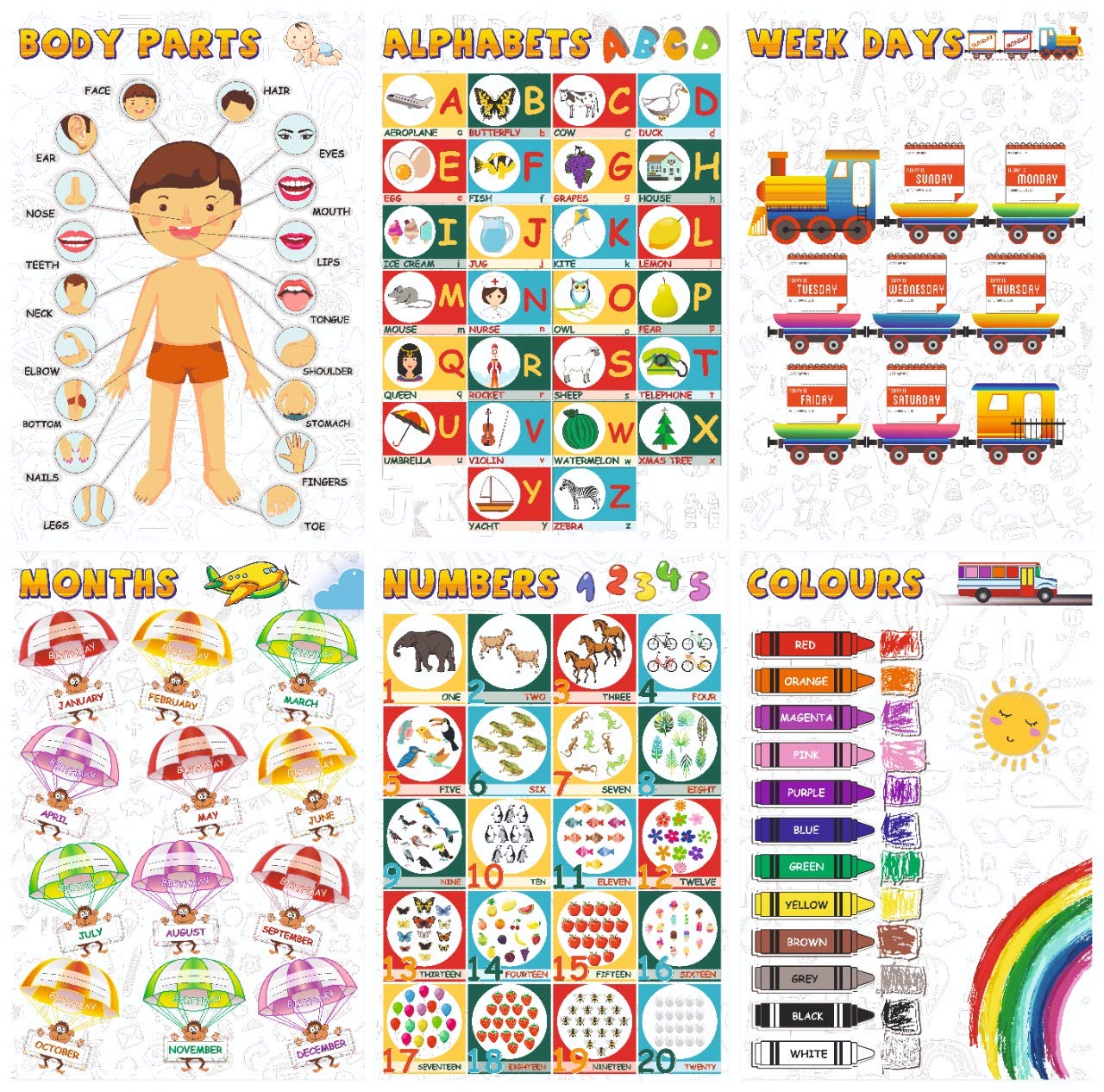 Buy Online Vantagekart Alphabets, Numbers, Weekdays, Colours, Months