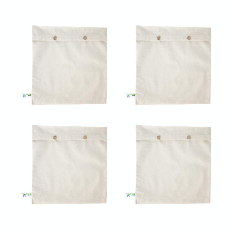 Cotton Saree Cover Bags & Wardrobe Organizer, 16x16 inch – Set of 4, front view Cotton Saree Cover Bags & Wardrobe Organizer, 16x16 inch – Set of 4, front view