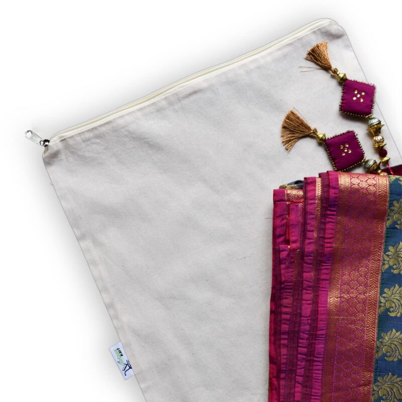 Cotton Saree Cover Bags with Zip, product photo Cotton Saree Cover Bags with Zip, product photo
