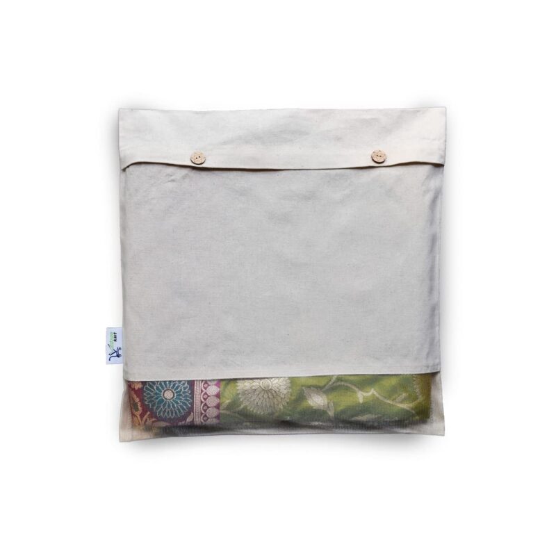 Cotton Saree Cover Bags with Button & Window, storing wedding sarees
