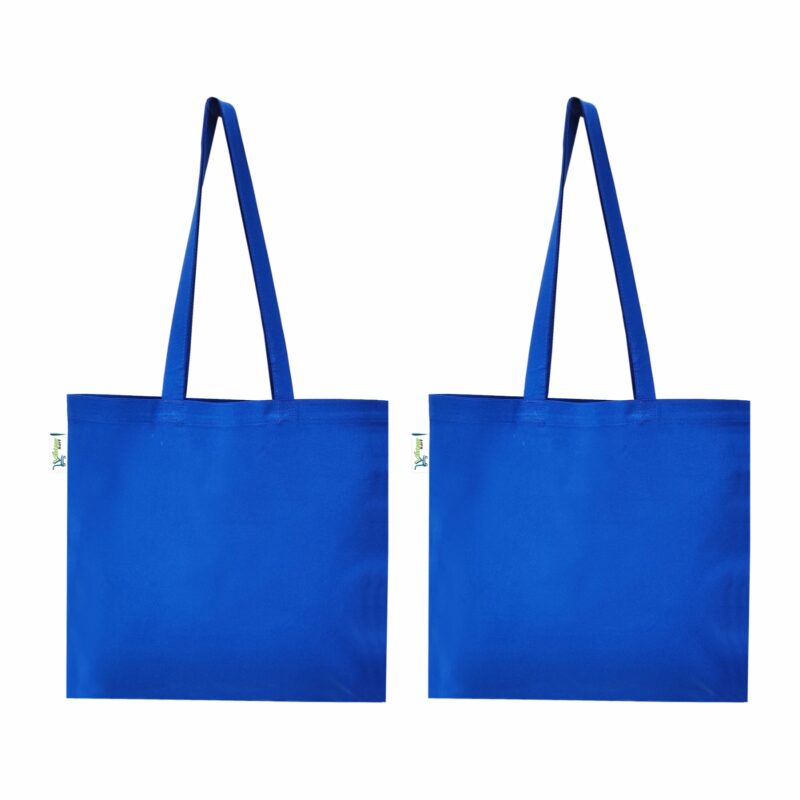 5 oz Plain Canvas Tote Bags, Blue – Set of 2, used for grocery shopping 5 oz Plain Canvas Tote Bags, Blue – Set of 2, used for grocery shopping