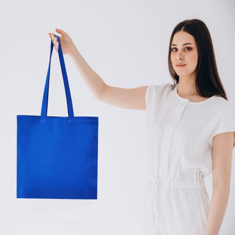 Plain Canvas Tote Bags, Blue, with a hand-painted design Plain Canvas Tote Bags, Blue, with a hand-painted design
