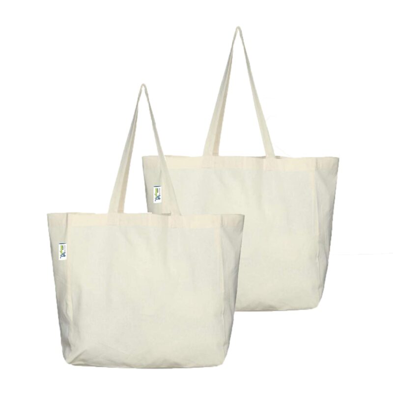 10 oz Plain Canvas Tote Bags, Cross-Stitched, Beige – Set of 2, used for grocery shopping 10 oz Plain Canvas Tote Bags, Cross-Stitched, Beige – Set of 2, used for grocery shopping
