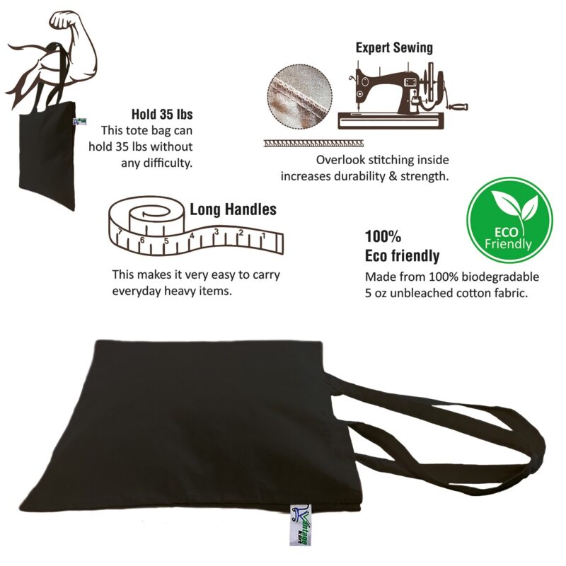 Plain Canvas Tote Bags, Black, used by an artist Plain Canvas Tote Bags, Black, used by an artist