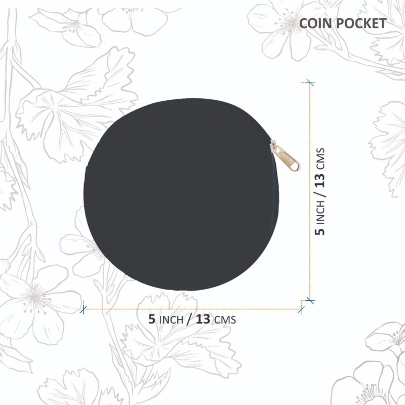 Plain Canvas Coin Pouch, Beige & Black, product photo