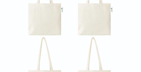 10 oz Plain Canvas Tote Bags, Beige 16x16 inch – Set of 4, front view