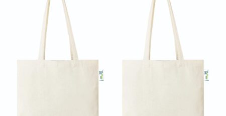 10 oz Plain Canvas Tote Bags, Beige 16x16 inch – Set of 2, front view