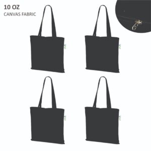 Plain canvas bag for carrying sketchbooks and art supplies.