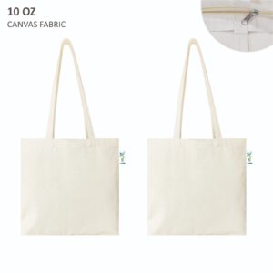 Beige 10oz Tote Bag with zip for Artist