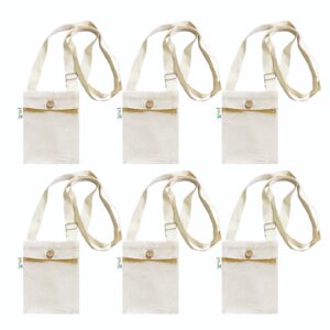 Vantagekart Mobile Pouch with Button Flap – Beige (Set of 6) | Compact, Durable Crossbody Phone Bags for Travel, Daily Use & Smartphone Storage
