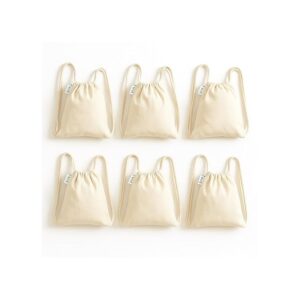 VantageKart Canvas Drawstring Backpack – 6 Pack | 12″x11″ Reusable Canvas Cinch Bags for Gym, Sports, Travel, Beach, Cycling, Artists & Workshops
