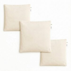 VantageKart Plain Beige Pillow/Cushion Covers – Set of 3 | 16x16 Inch Cotton Cushion Covers for DIY, Embroidery, Printing, Fabric Painting & Home Décor