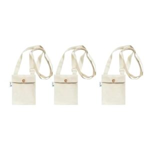 Vantagekart Mobile Pouch with Button Flap – Beige (Set of 3) | Compact, Durable Crossbody Phone Bags for Travel, Daily Use & Smartphone Storage