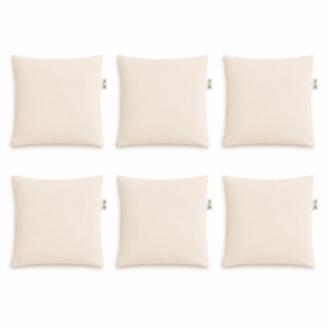 VantageKart Plain Beige Pillow/Cushion Covers – Set of 6 | 16x16 Inch Cotton Cushion Covers for DIY, Embroidery, Printing, Fabric Painting & Home Décor